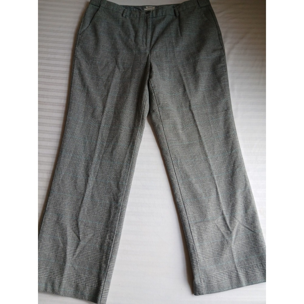 LL Bean Pants 18w Tweed Wide Leg Trouser High Rise Career Work Office Lined